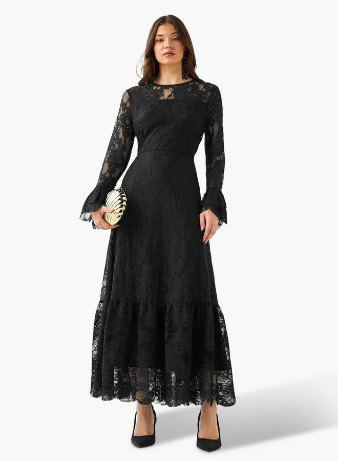 سبلاش فيڤ Lace Women Dress with Bell Sleeves